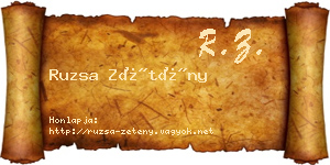 Ruzsa Zétény névjegykártya